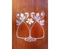 Wylie & Lochhead Arts & Crafts Oak Three- Piece Bedroom Suite with Pewter Inlays - Thumbnail 4
