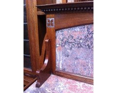 Wylie & Lochhead Arts & Crafts Oak Three- Piece Bedroom Suite with Pewter Inlays - Thumbnail 7