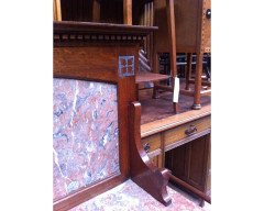 Wylie & Lochhead Arts & Crafts Oak Three- Piece Bedroom Suite with Pewter Inlays - Thumbnail 8