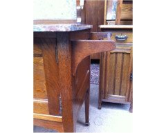 Wylie & Lochhead Arts & Crafts Oak Three- Piece Bedroom Suite with Pewter Inlays - Thumbnail 10