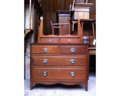 Wylie & Lochhead Arts & Crafts Oak Three- Piece Bedroom Suite with Pewter Inlays - Thumbnail 13