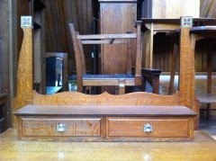 Wylie & Lochhead Arts & Crafts Oak Three- Piece Bedroom Suite with Pewter Inlays - Thumbnail 14