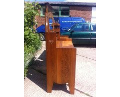 Shapland & Petter, Arts & Crafts Oak Dressing Table with Pierced Hearts - Thumbnail 5