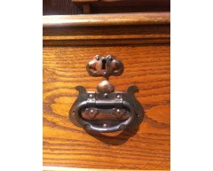 Shapland & Petter, Arts & Crafts Oak Dressing Table with Pierced Hearts - Thumbnail 7