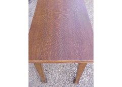 Arts & Crafts Oak swivel and fold over dining table with cutlery drawer - Thumbnail 3