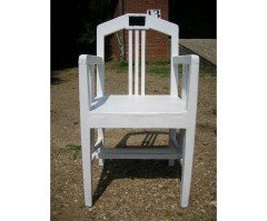 Secessionist Three Seater Painted Pine Bench & a Single Matching Armchair - Thumbnail 5