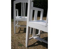 Secessionist Three Seater Painted Pine Bench & a Single Matching Armchair - Thumbnail 7