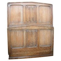 Heals, an Arts & Crafts Limed Oak Single Bed with Linenfold Carved Details