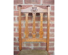 Shapland & Petter, Four Arts & Crafts Oak Dining Chairs with Floral Details - Thumbnail 3