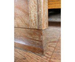 Heals, an Arts and Crafts Limed Oak Single Bed with Linenfold Carved Details - Thumbnail 5