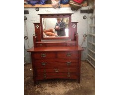 E. A. Taylor, attributed. Wylie & Lochhead Arts & Crafts Four-Piece Mahogany Bedroom Suite - Thumbnail 6