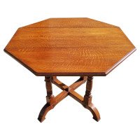 Gillows, an Aesthetic Movement Oak Octagonal Drop-Leaf Centre Table with Florets - Thumbnail 1