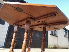 Gillows, an Aesthetic Movement Oak Octagonal Drop-Leaf Centre Table with Florets - Thumbnail 7