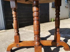 Gillows, an Aesthetic Movement Oak Octagonal Drop-Leaf Centre Table with Florets - Thumbnail 9