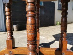 Gillows, an Aesthetic Movement Oak Octagonal Drop-Leaf Centre Table with Florets - Thumbnail 10