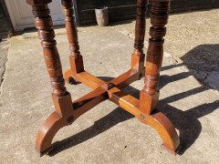 Gillows, an Aesthetic Movement Oak Octagonal Drop-Leaf Centre Table with Florets - Thumbnail 11