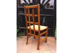 Heals, an Arts & Crafts Oak Rush Seat Lattice Back Side Chair - Thumbnail 3