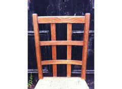 Heals, an Arts & Crafts Oak Rush Seat Lattice Back Side Chair - Thumbnail 4