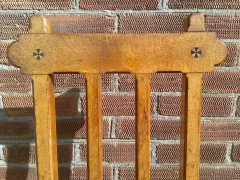 Sopworth & Son. 5 English Gothic Revival Oak Dining Chairs with Ebonized Inlays - Thumbnail 9