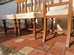 Sopworth & Son. 5 English Gothic Revival Oak Dining Chairs with Ebonized Inlays - Thumbnail 17