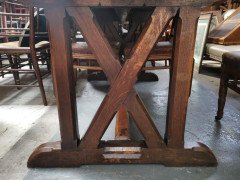 Arts & Crafts Oak Refectory Dining Table with Wonderful Figuring to the Grain - Thumbnail 3