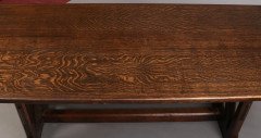 Arts & Crafts Oak Refectory Dining Table with Wonderful Figuring to the Grain - Thumbnail 4
