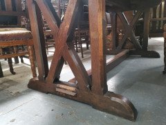Arts & Crafts Oak Refectory Dining Table with Wonderful Figuring to the Grain - Thumbnail 5