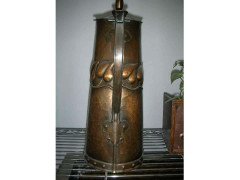 English Arts & Crafts Copper Jug with Stylised Hand Formed Leaf Decoration - Thumbnail 2