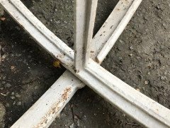 4 Victorian Cast Iron Circular Swivel Windows with Segmented Triangular Design - Thumbnail 11