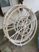 4 Victorian Cast Iron Circular Swivel Windows with Segmented Triangular Design - Thumbnail 12