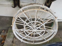 4 Victorian Cast Iron Circular Swivel Windows with Segmented Triangular Design - Thumbnail 13