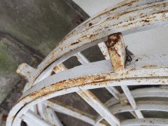 4 Victorian Cast Iron Circular Swivel Windows with Segmented Triangular Design - Thumbnail 14