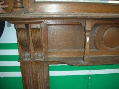 Arts & Crafts Oak Fire Surround by Shapland and Petter with Five Carved Hearts - Thumbnail 3