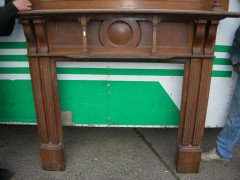 Arts & Crafts Oak Fire Surround by Shapland and Petter with Five Carved Hearts - Thumbnail 2