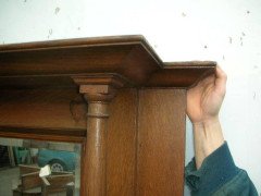 Arts & Crafts Oak Fire Surround by Shapland and Petter with Five Carved Hearts - Thumbnail 5