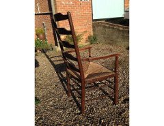 Edward Gardiner, an English Cotswold School Oak Ladder Back Rush Seat Armchair - Thumbnail 2