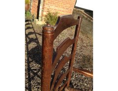 Edward Gardiner, an English Cotswold School Oak Ladder Back Rush Seat Armchair - Thumbnail 6