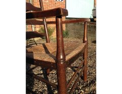 Edward Gardiner, an English Cotswold School Oak Ladder Back Rush Seat Armchair - Thumbnail 7