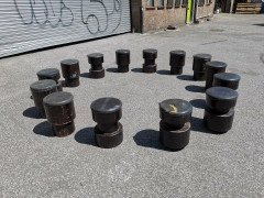 Set of Fourteen Mid- Century Modern Wooden Cafe/ Bar Stools of Differing Designs - Thumbnail 2