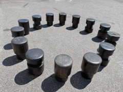 Set of Fourteen Mid- Century Modern Wooden Cafe/ Bar Stools of Differing Designs - Thumbnail 5