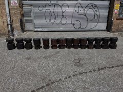 Set of Fourteen Mid- Century Modern Wooden Cafe/ Bar Stools of Differing Designs - Thumbnail 9