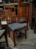 Wylie & Lochhead a Set of Five Scottish Arts & Crafts Oak Dining Chairs '4 + 1' - Thumbnail 7