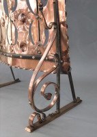 Five Mile Town by John Williams, Arts & Crafts Wrought Iron & Copper Fire Screen - Thumbnail 3