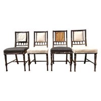 Bruce Talbert. Gillows, Four Aesthetic Movement Ebonised & Gilt Dining Chairs - Thumbnail 1