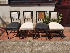 Bruce Talbert. Gillows, Four Aesthetic Movement Ebonised & Gilt Dining Chairs - Thumbnail 2