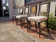 Bruce Talbert. Gillows, Four Aesthetic Movement Ebonised & Gilt Dining Chairs - Thumbnail 3