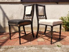 Bruce Talbert. Gillows, Four Aesthetic Movement Ebonised & Gilt Dining Chairs - Thumbnail 5