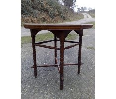 E. W. Godwin (style Of). an Aesthetic Movement Walnut Octagonal Table with Crossed Stretcher - Thumbnail 3