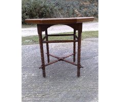 E. W. Godwin (style Of). an Aesthetic Movement Walnut Octagonal Table with Crossed Stretcher - Thumbnail 4