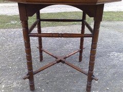E. W. Godwin (style Of). an Aesthetic Movement Walnut Octagonal Table with Crossed Stretcher - Thumbnail 6